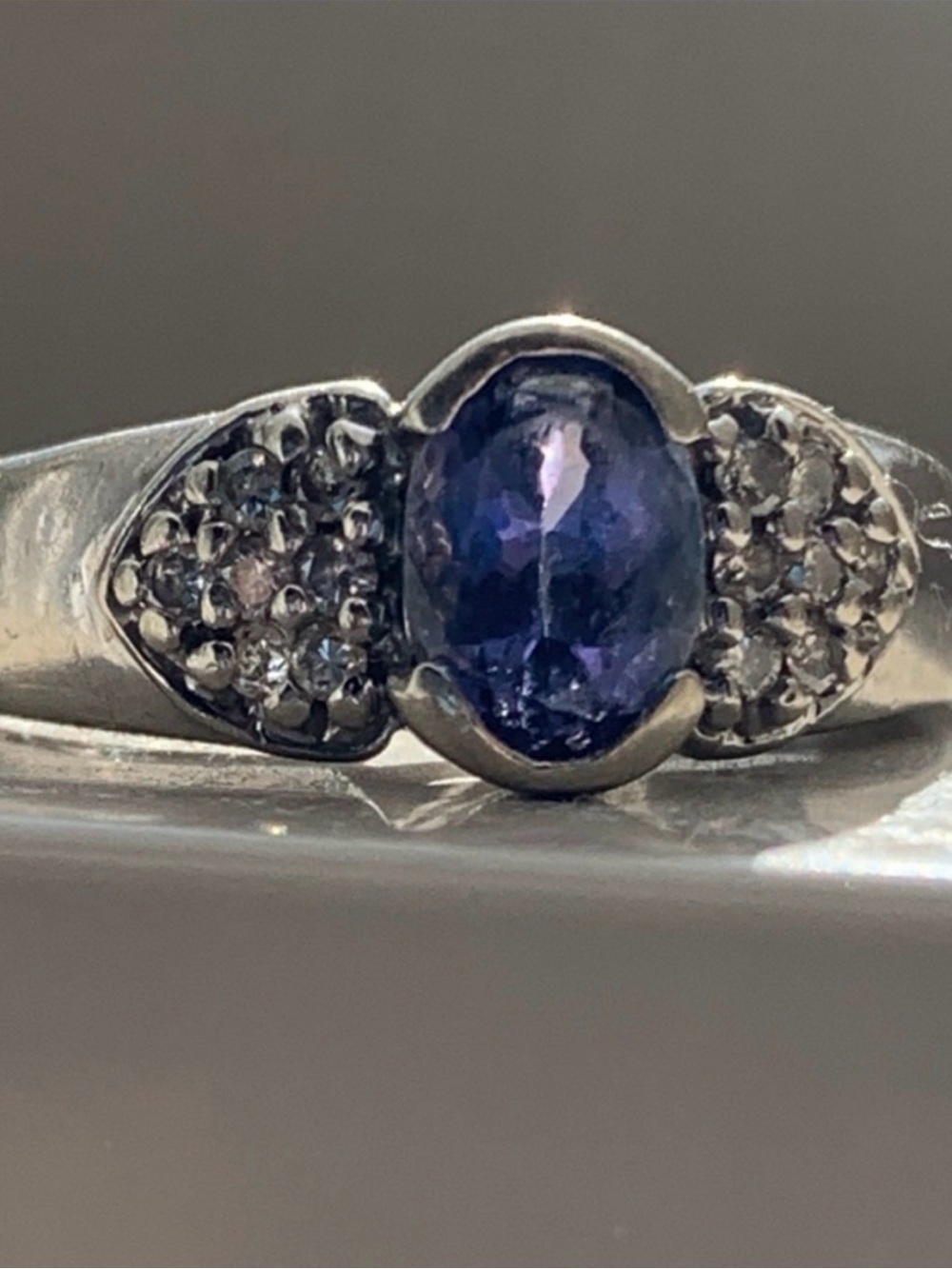 Levian Solid 14K white gold tanzanite and Diamond Accent women’s ring sz 6.25 - Picture 4 of 10